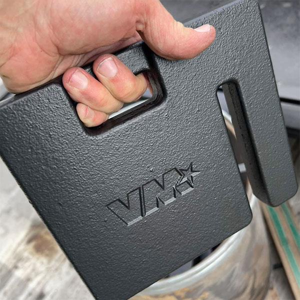 VM Cast Iron Hanging Rail Weight Black Powdercoat - 12.5lbs - Image 4